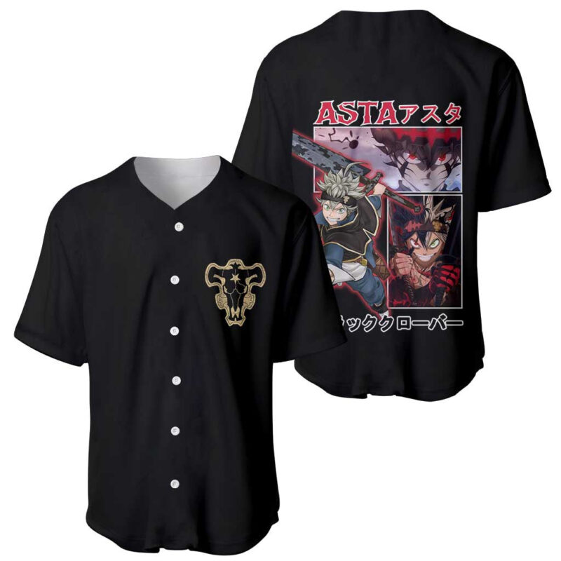 Asta - Black Clover Baseball Jersey Anime