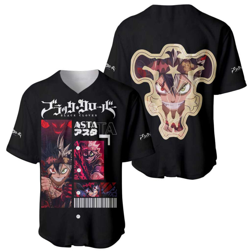 Asta - Black Clover Baseball Jersey Anime