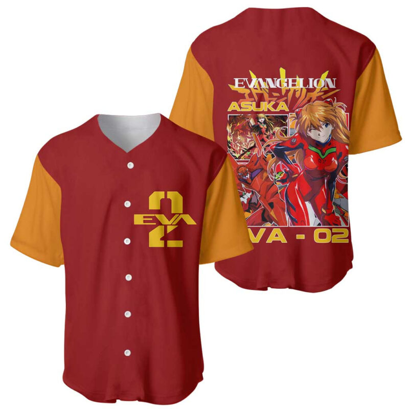 Asuka Langley Sohryu x Eva 02 Neon Genesis Evangelion Baseball Jersey Anime
