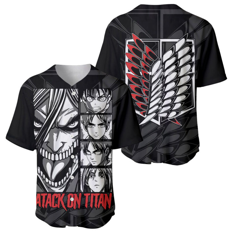 Atack On Titan Character Baseball Jersey Anime Mix Manga