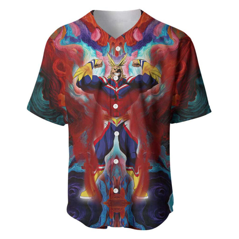 Atmospheric Blast All Might My Hero Academia Baseball Jersey Anime Mix Abstracs Trippy