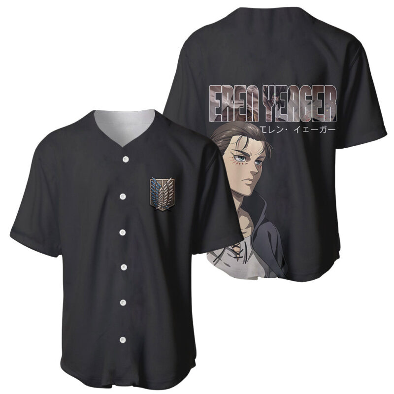 Attack On Titan Anime Eren Yeager Baseball Jersey Basic