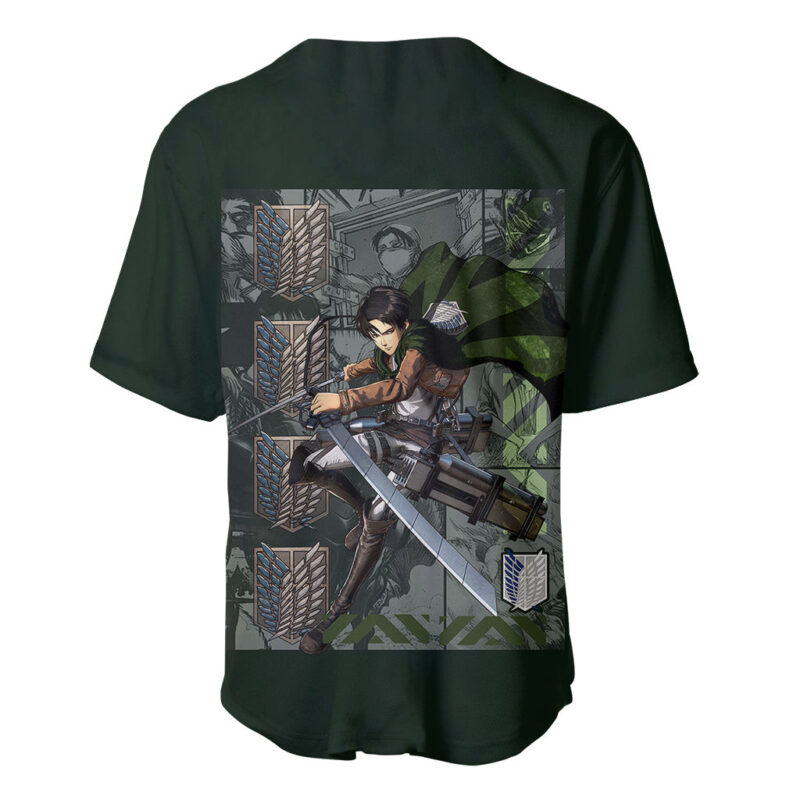 Attack On Titan Anime Levi Ackerman Baseball Jersey Streetwear