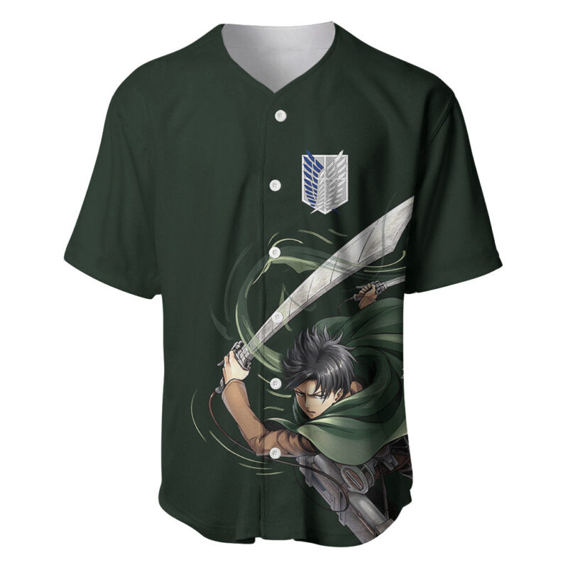 Attack On Titan Anime Levi Ackerman Baseball Jersey Streetwear