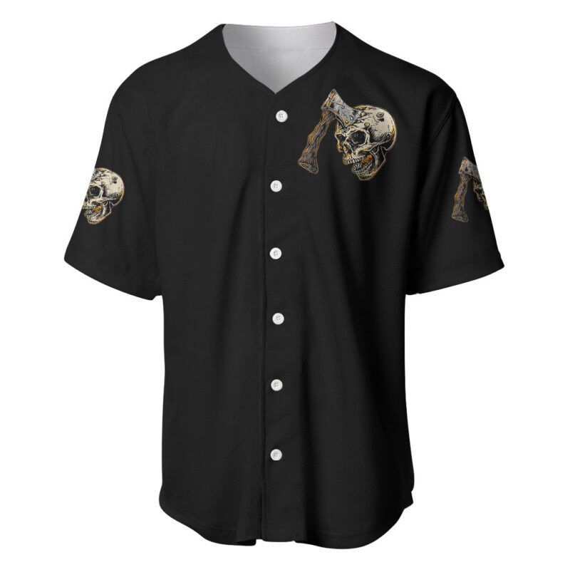 Axe Skull Baseball Jersey Let's Bury The Hatchet