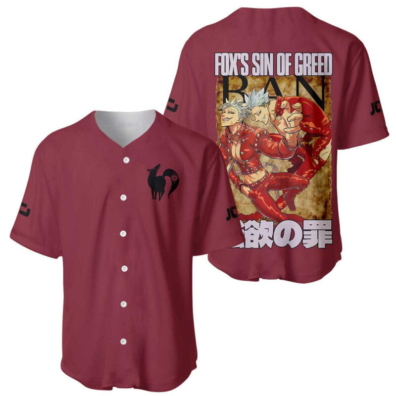 Ban Seven Deadly Sins Baseball Jersey Anime