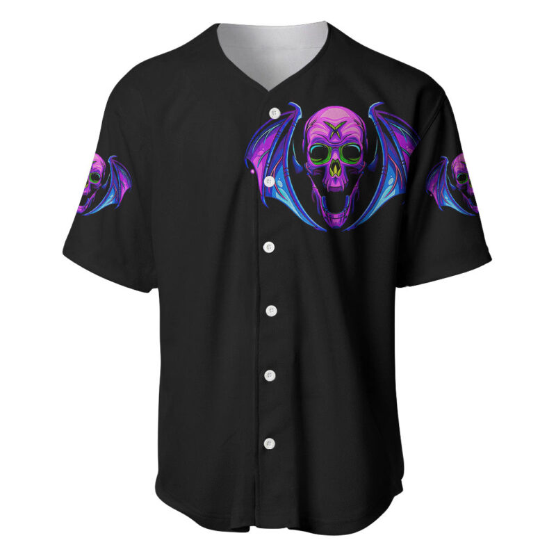 Bat Skull Baseball Jersey Bat Skull Hello Darkness My Old Friend