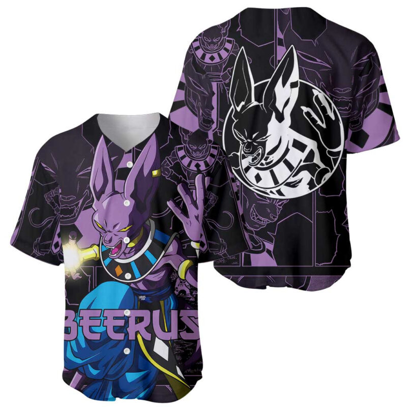Beerus - Dragon Ball Baseball Jersey Pattern Anime Mix Manga
