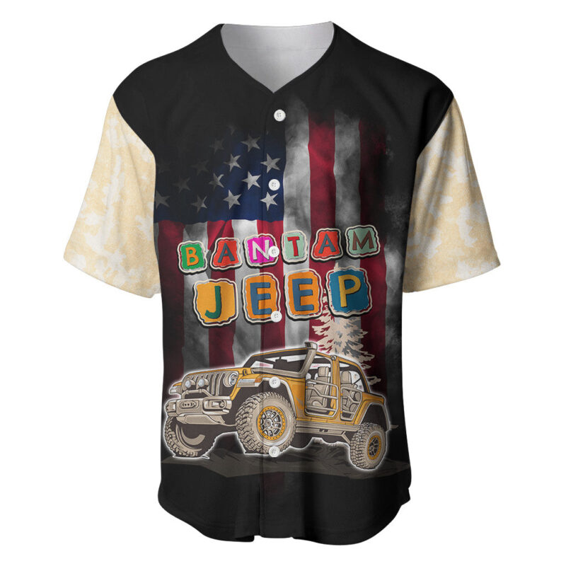 Beige Jeep Camouflage Baseball Jersey Bantam Jeep Heritage Festival 2023