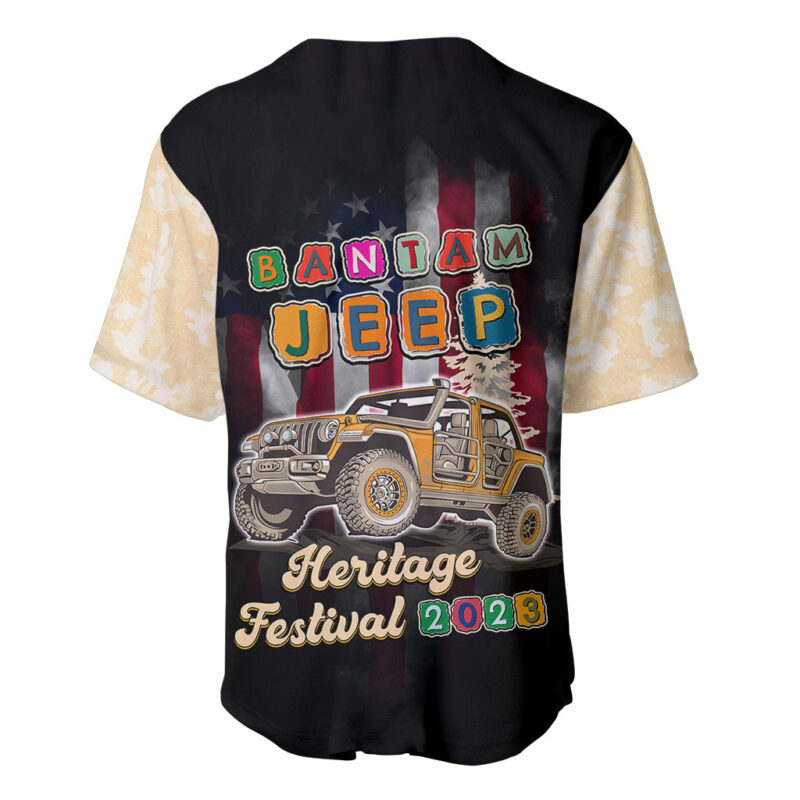 Beige Jeep Camouflage Baseball Jersey Bantam Jeep Heritage Festival 2023
