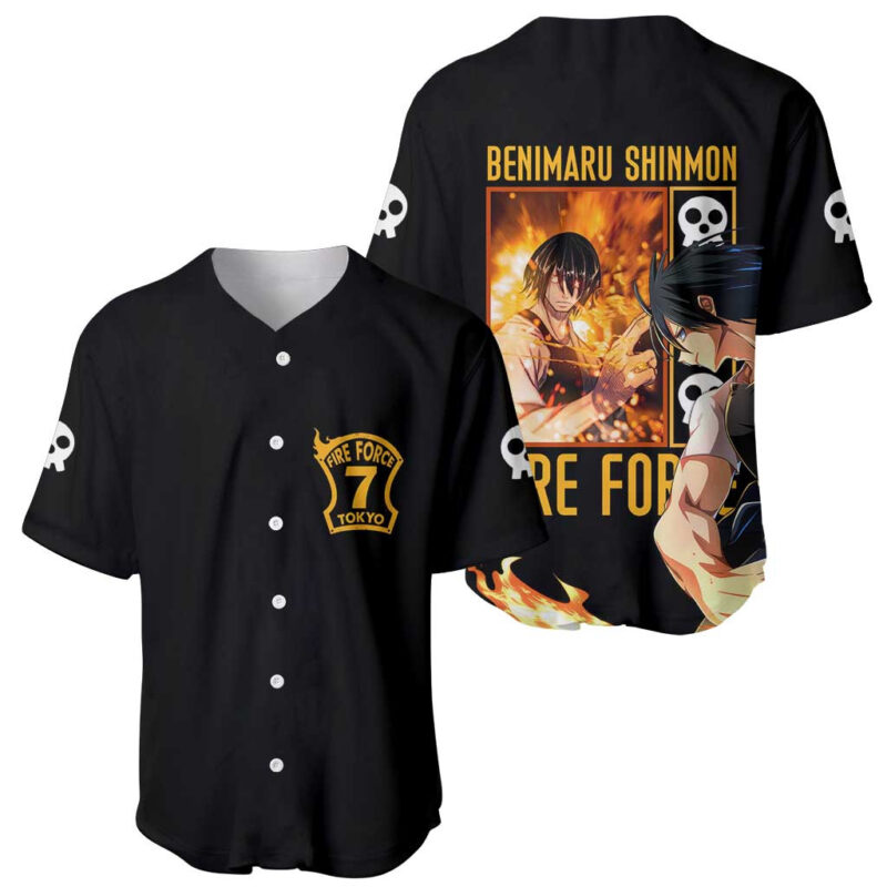 Benimaru Shinmon Fire Force Baseball Jersey Anime