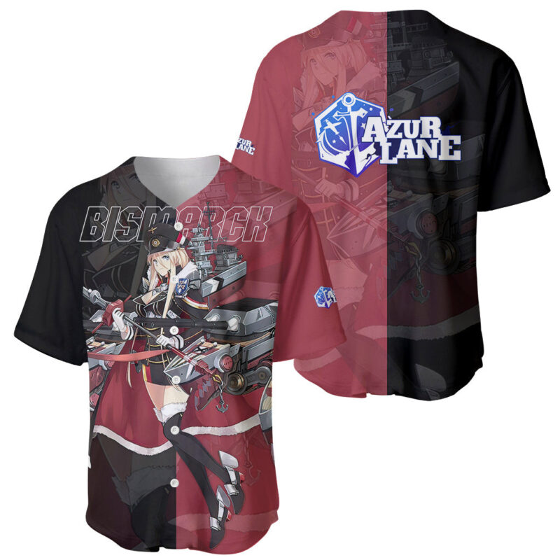 Bismarck - Azur Lane Baseball Jersey Anime Game