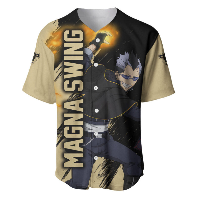 Black Bull Magna Swing Baseball Jersey Black Clover Anime