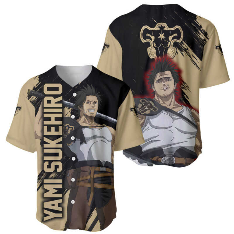 Black Bull Yami Sukehiro Baseball Jersey Black Clover Anime