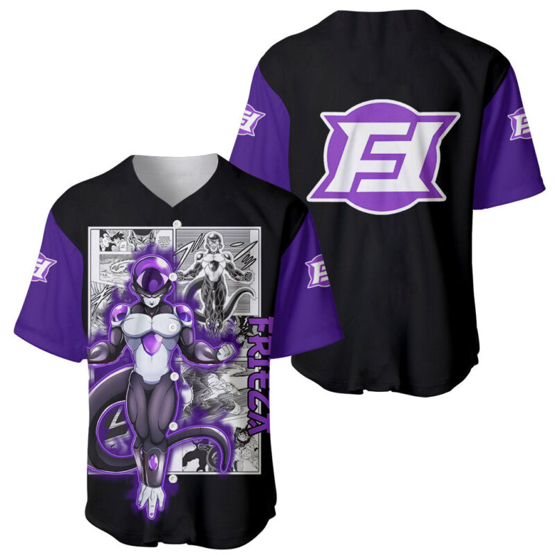 Black Frieza Baseball Jersey Dragon Ball Mix Anime Manga