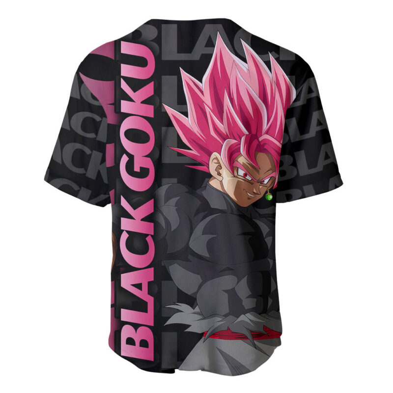 Black Goku Baseball Jersey Anime Mix Text Pattern Abstract