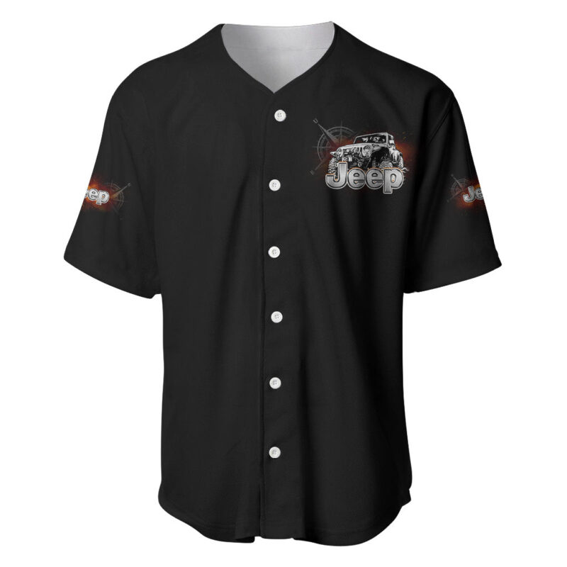 Black Jeep Baseball Jersey Not All Who Wander Are Lost Compass