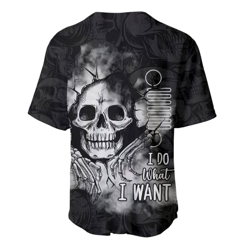 Black Jeep Skull Baseball Jersey I Do What I Want