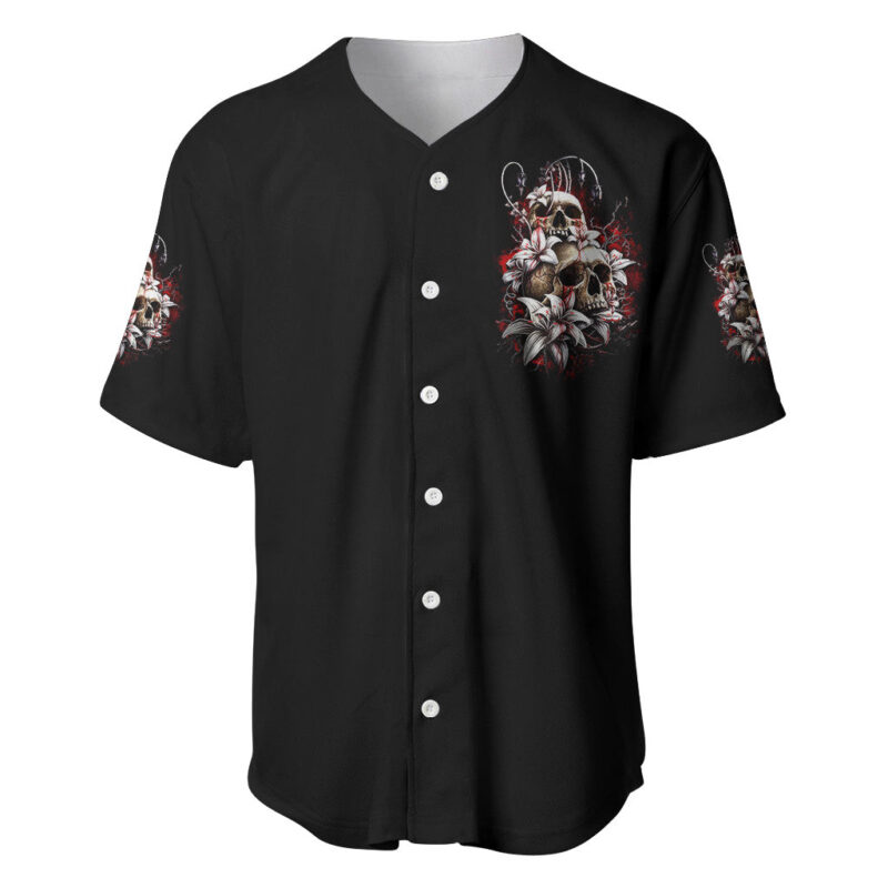 Blood Skull Baseball Jersey I Hold A Angel And Crazy Lady It Your Choice