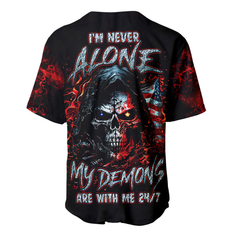 Blood Skull Baseball Jersey I Never Alone My Demon With Me 247