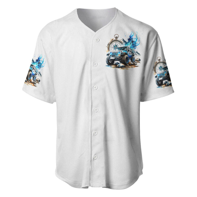 Blue Flame Jeep Baseball Jersey But Did You Die