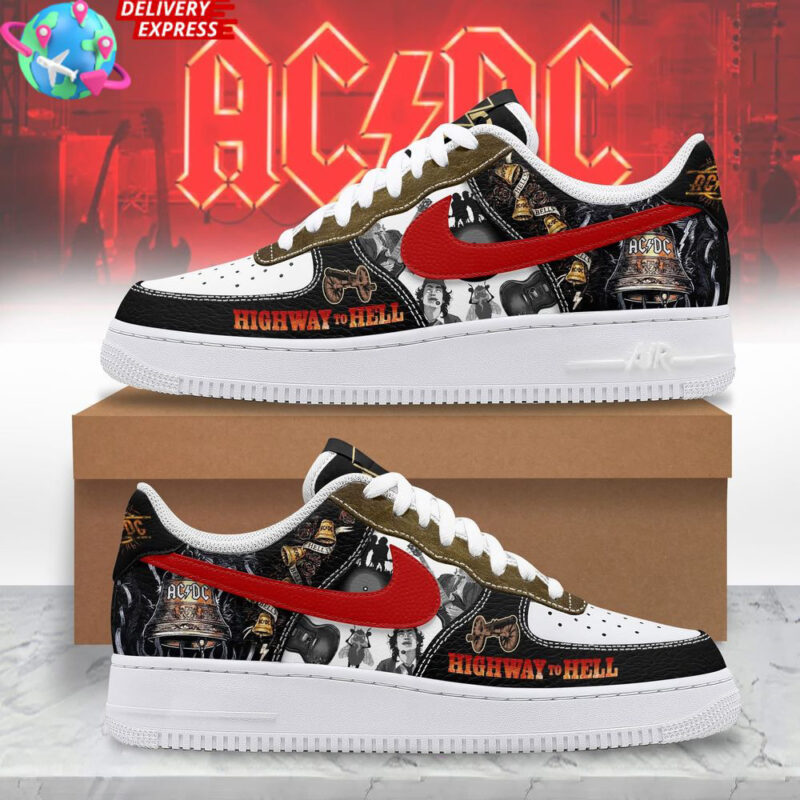 ACDC Highway To Hell Nike Air Force 1 ACDC Merch Top Father's Day Gifts For Rock Band Fans