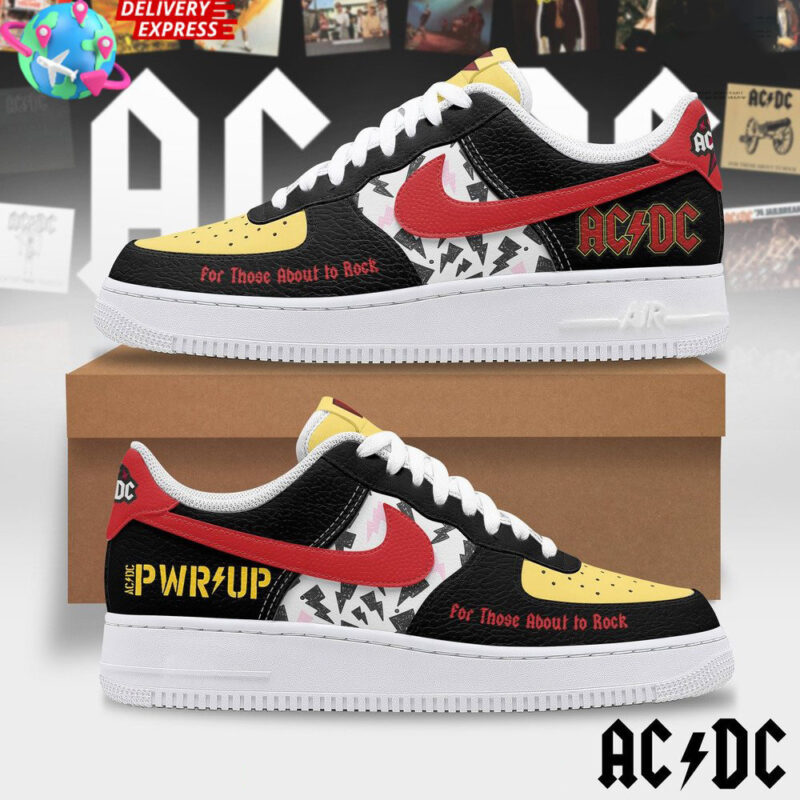 ACDC Power Up Air Force 1 ACDC Merch Rock Band Fans Gifts For Father's Day