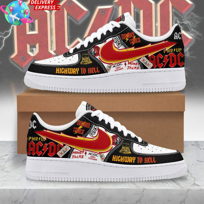 ACDC Power Up Highway To Hell Nike Air Force 1 AC DC Merch Awesome Father's Day Gifts