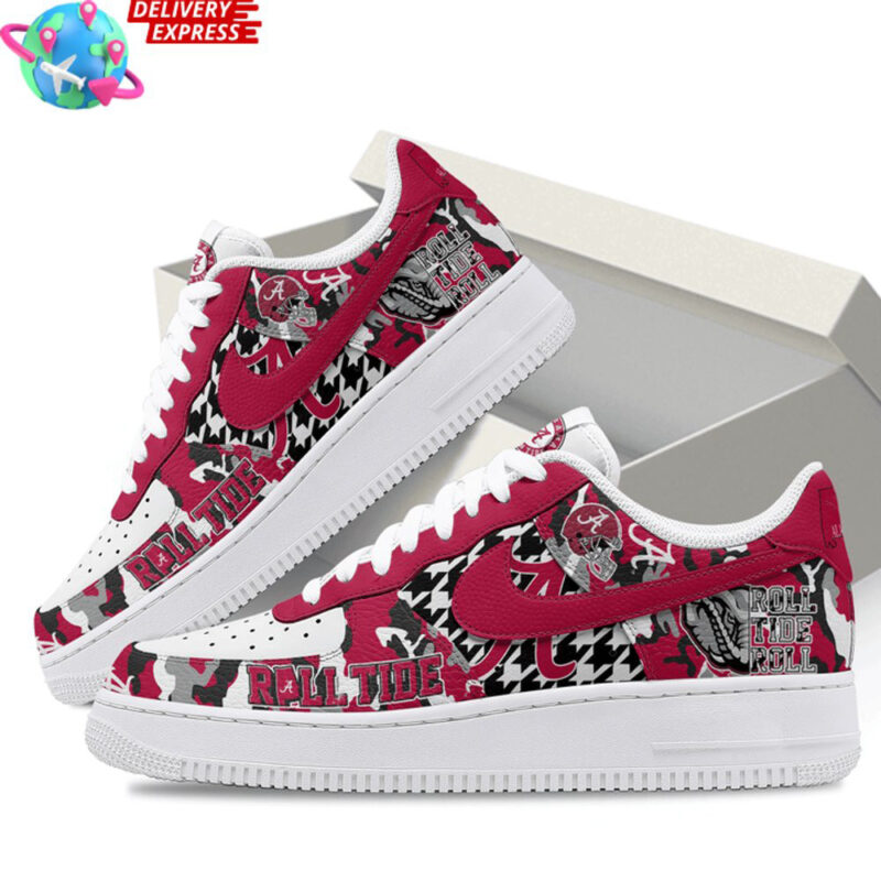 Alabama Crimson Tide Roll Tide Nike Air Force 1 Alabama Crimson Tide Merch Gifts For Husband