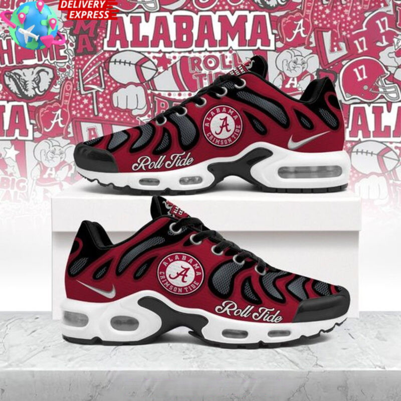 Alabama Crimson Tide Roll Tide Nike Air Max Plus Shoes Alabama Crimson Tide Merch Dad Gifts