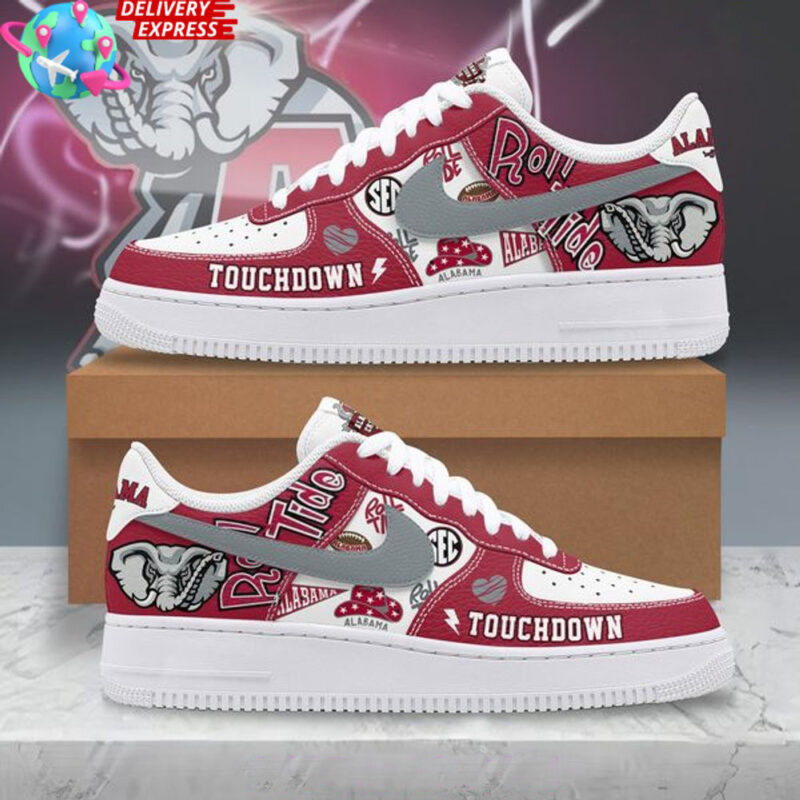 Alabama Crimson Tide Touchdown Nike Air Force 1 Alabama Crimson Tide Merch Father's Day Gifts