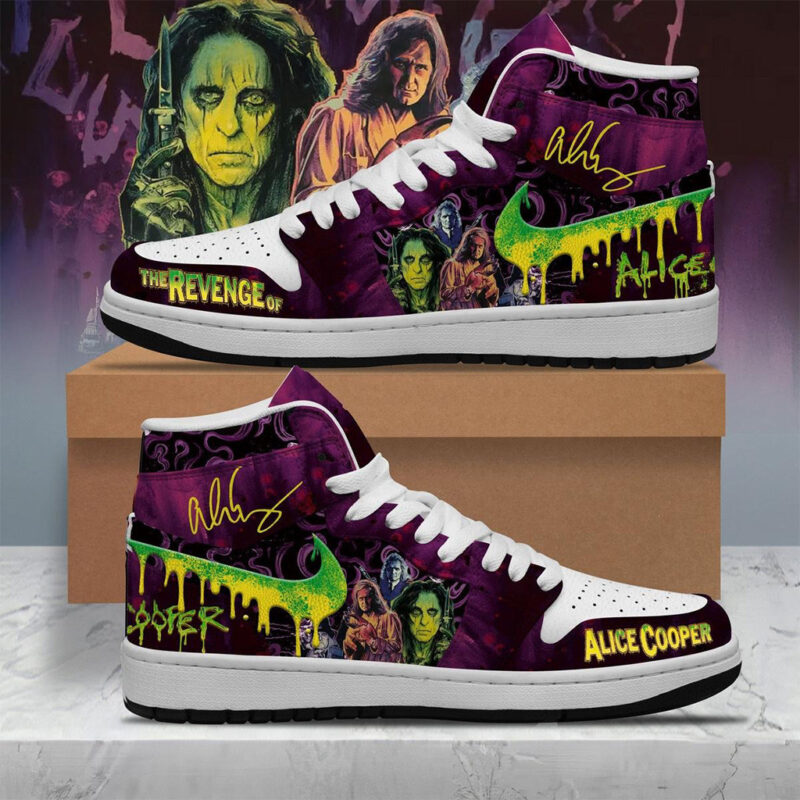 Alice Cooper The Revenge Of Air Jordan 1 Shoes Alice Cooper Merch Gifts For Music Lovers