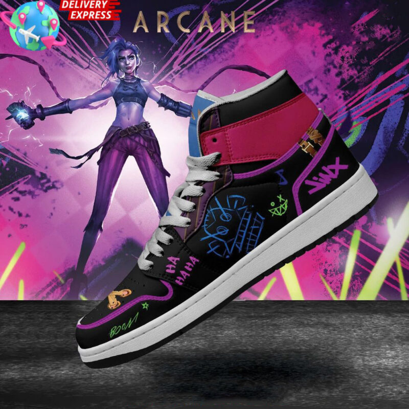 Arcane League Of Legends Jinx Limited Nike Air Jordan 1 Arcane Merch Unique Father's Day Gifts