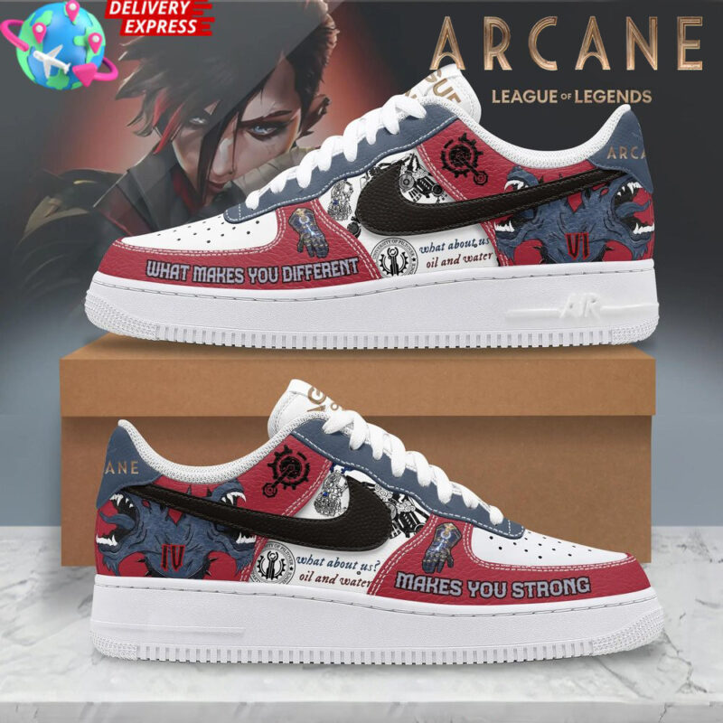 Arcane League of Legends VI Nike Air Force 1 Arcane Merch Meaningful Father's Day Gifts