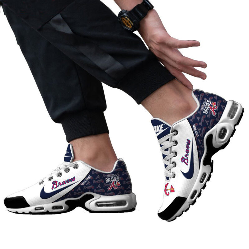 Atlanta Braves MLB Air Max Plus Shoes Atlanta Braves Merch Father's Day Gifts For Husband