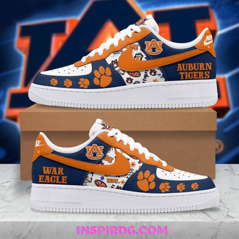 Auburn Tigers War Eagle Nike Air Force 1 Auburn Tigers Merch Father's Day Presents For Husband