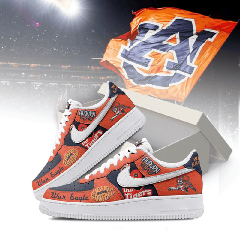 Auburn Tigers War Eagle Nike Air Force 1 Auburn Tigers Merch Gifts For Father's Day Ideas
