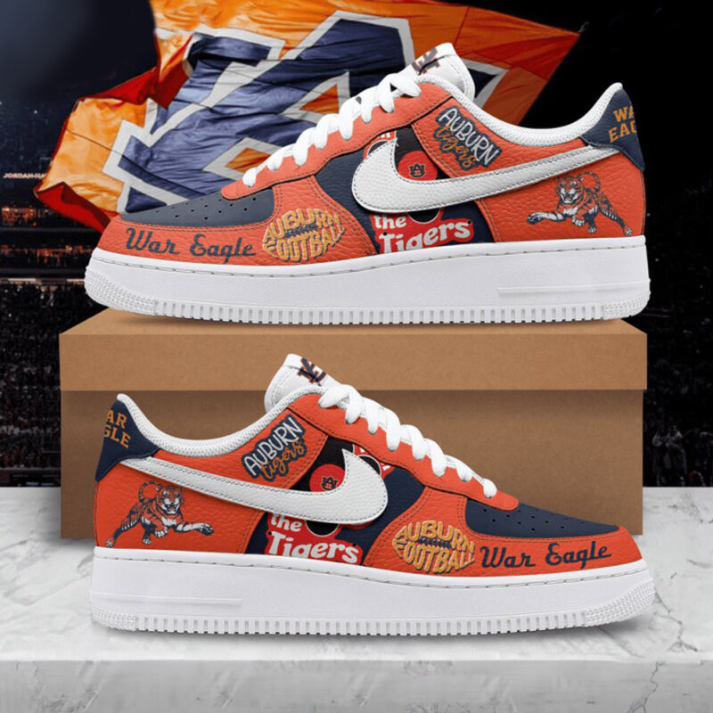 Auburn Tigers War Eagle Nike Air Force 1 Auburn Tigers Merch Gifts For Father's Day Ideas