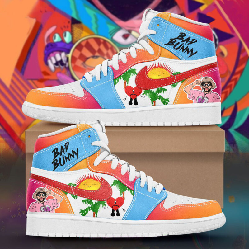 Bad Bunny Tropical Vibes Air Jordan 1 Bad Bunny Merch For Music Fans Fathers Day Presents