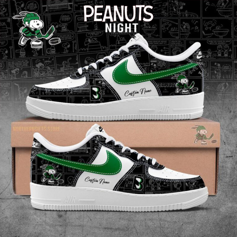 Binghamton Black Bears 75Th Anniversary Peanuts Air Force 1 Shoes Presents For Hockey Fans
