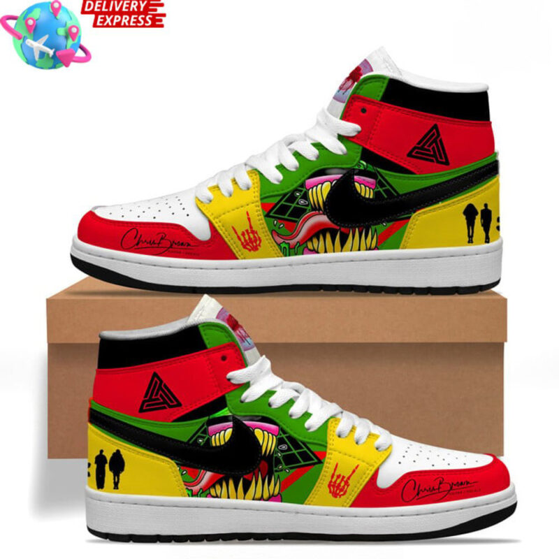 Chris Brown Merch Chris Brown Vibrant Fusion Air Jordan 1 Dad Fathers Day Gifts