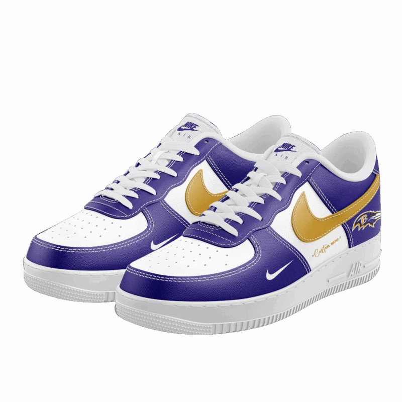 Custom Baltimore Ravens Nike Air Force 1 Baltimore Ravens Merch First Fathers Day Gift
