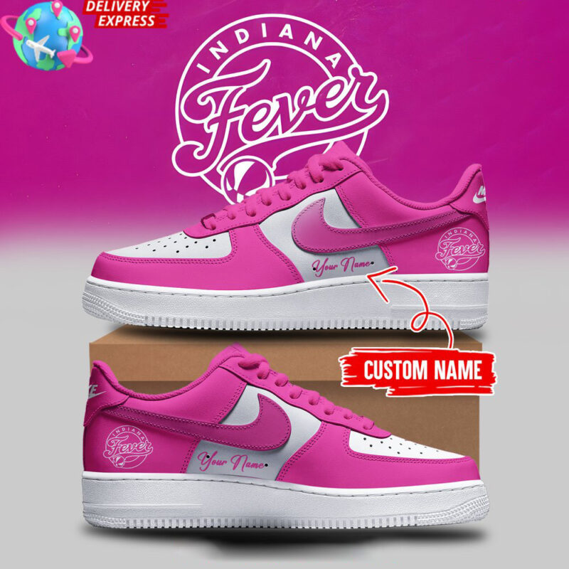 Custom Indiana Fever Pink Sport Nike Air Force 1 Indiana Fever Merch Mother's Day Gift For Wife