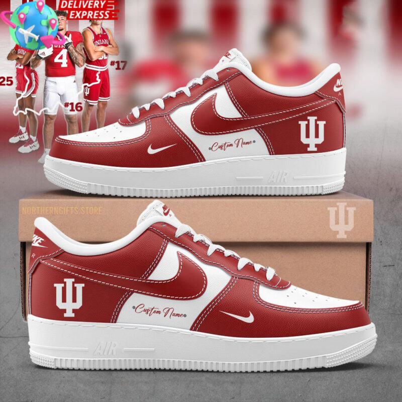 Custom Indiana Hoosiers Nike Air Force 1 Indiana Hoosiers Merch Gifts For Basketball Fan
