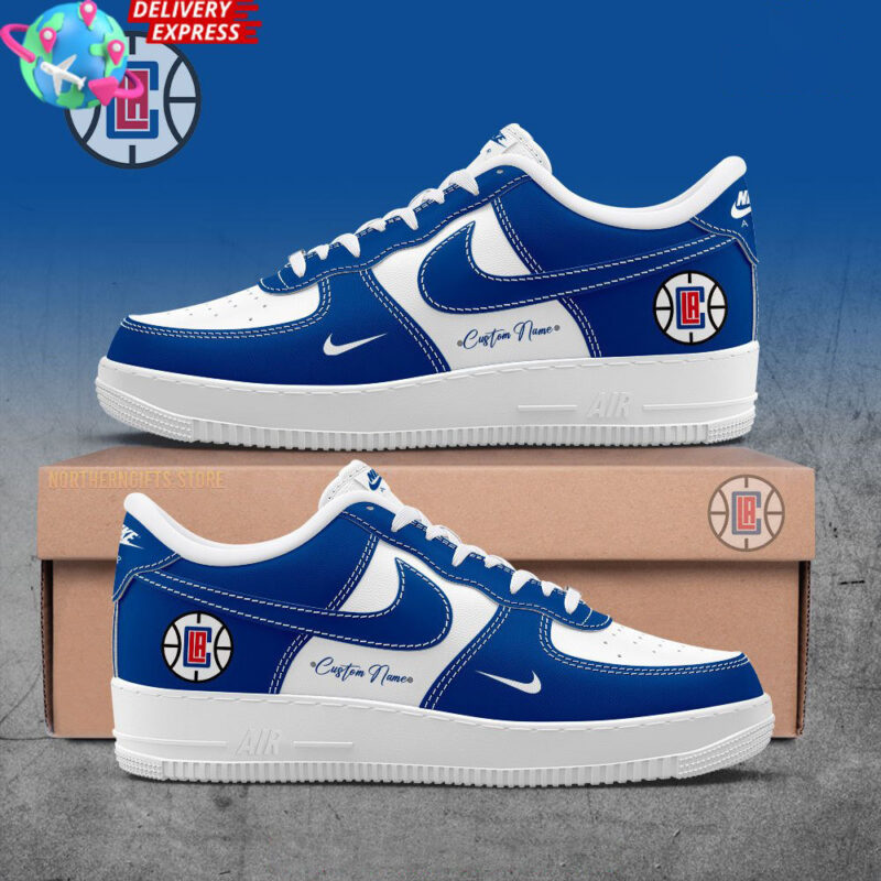 Custom Los Angeles Clippers Nike Air Force 1 Los Angeles Clippers Merch Gifts For Husband
