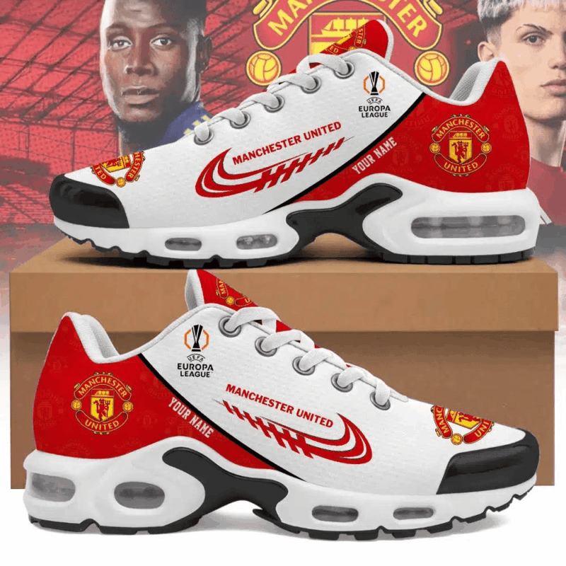 Custom Manchester United Europa League Limited Edition Air Max Plus Shoes Gifts For Dad