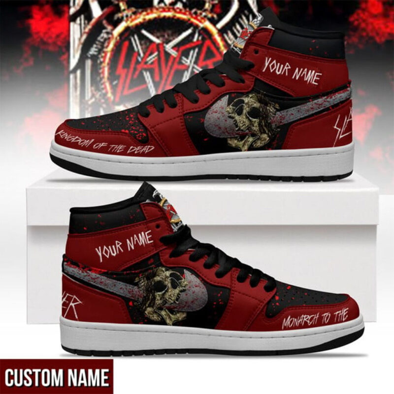 Custom Slayer Band Monarch To The Kingdom Of The Dead Air Jordan 1 Sneakers Gifts For Him