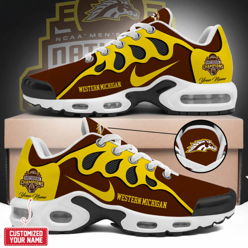 Custom Western Michigan Broncos 2025 NCAA Frozen Four Men's Ice Hockey National Champions Shoes