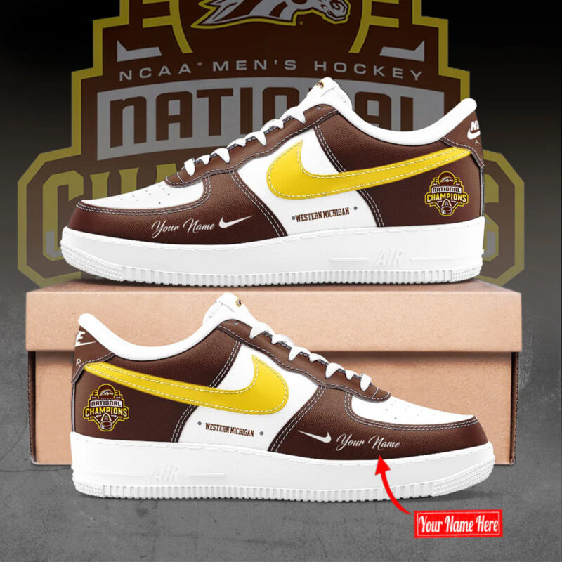 Custom Western Michigan Broncos 2025 NCAA Frozen Four Men's Ice Hockey National Champions Sneaker
