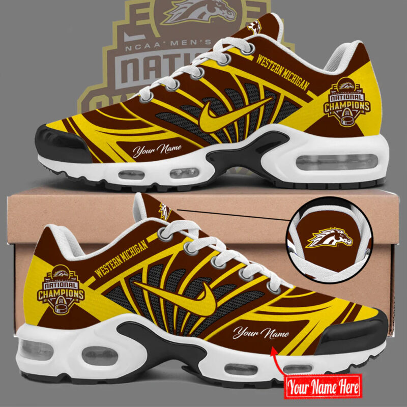Custom Western Michigan Broncos 2025 NCAA Frozen Four Men's Ice Hockey Shoes Fans Gifts